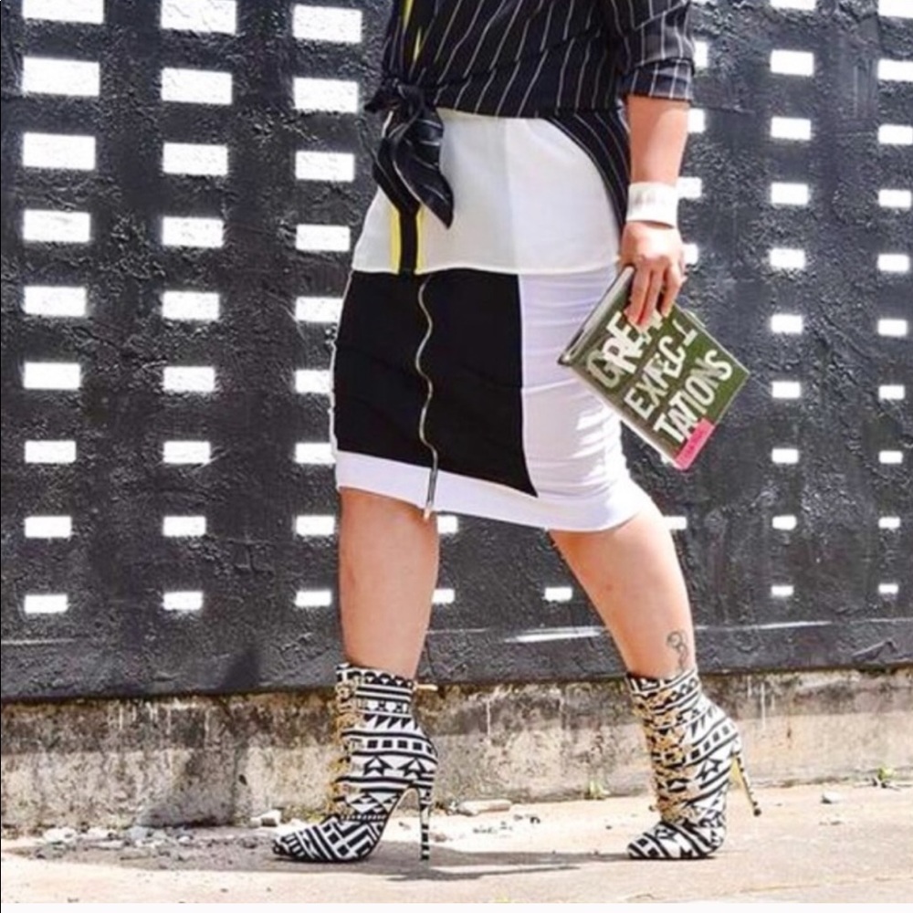 B&W Tribal Ankle Booties